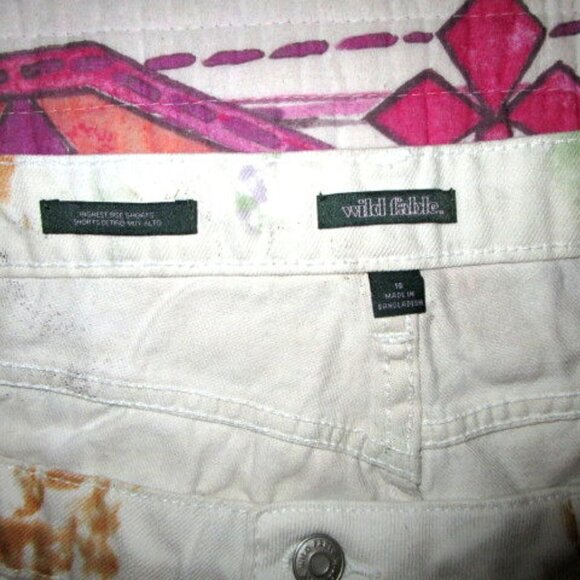 Wild Fable TIE DYE Denim Size 18 SHORTS Cut Offs FRINGE Jean HIGHEST RISE Boho - Picture 5 of 10